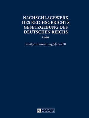 cover image of Nachschlagewerk des Reichsgerichts--Gesetzgebung des Deutschen Reichs